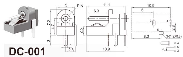 DC-001 SMT DC Producător de priză electrică